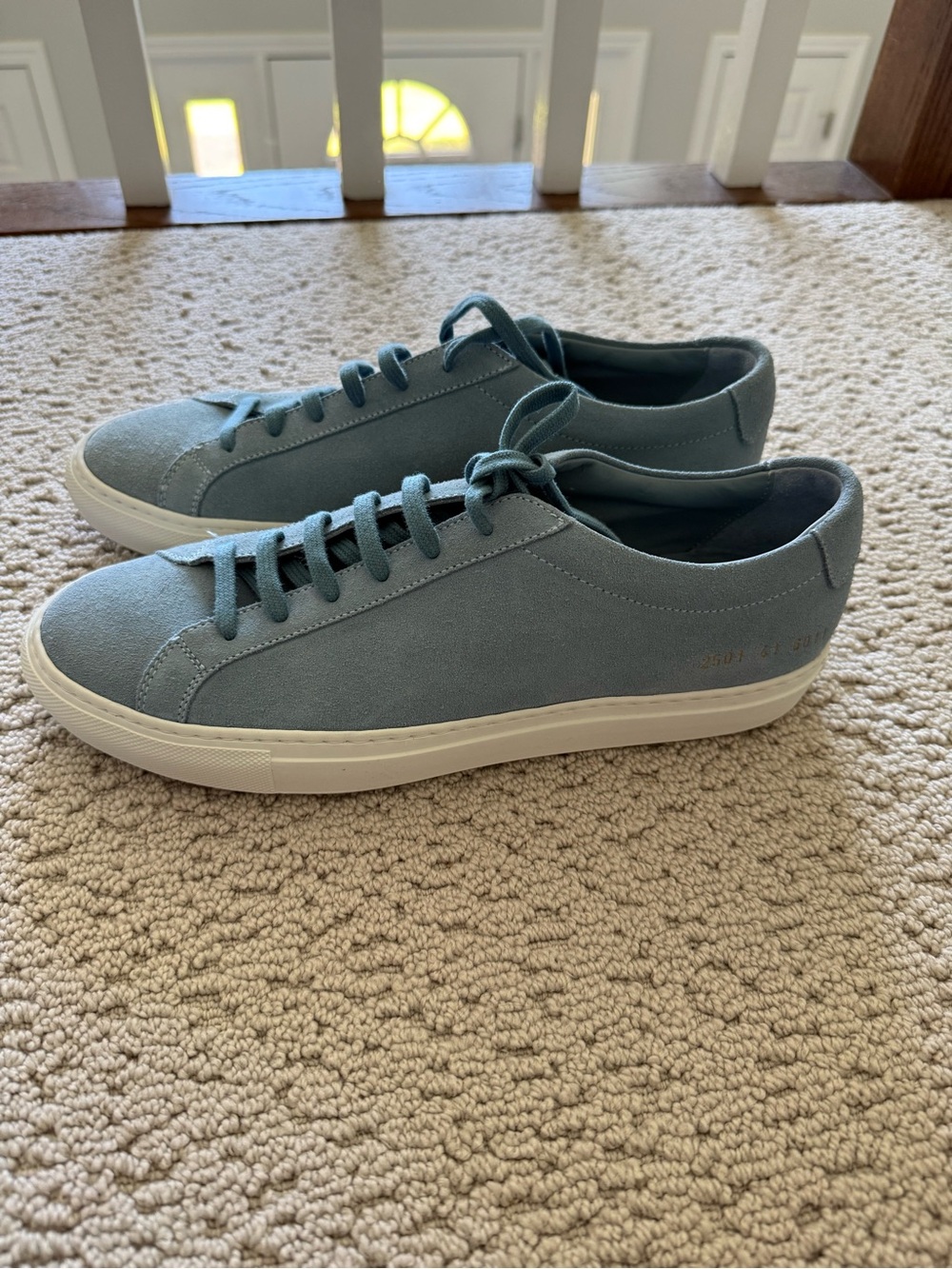 Common Projects Achilles Low Men’s Sneakers Baby Blue Suede - NWT size 41